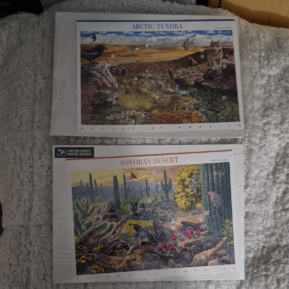 Arctic Tundra and Sonoran Desert Wildlife Prints - Set of 2
